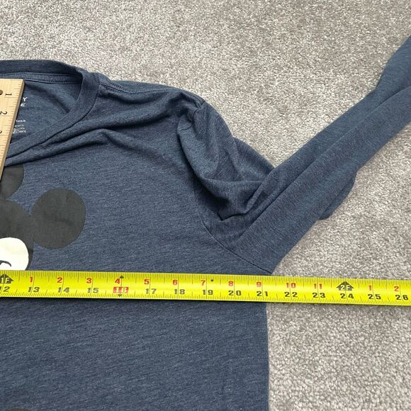 Disney Mickey Mouse Graphic T-Shirt Men Large Blue Long Sleeve Casual Tee - Picture 9 of 10